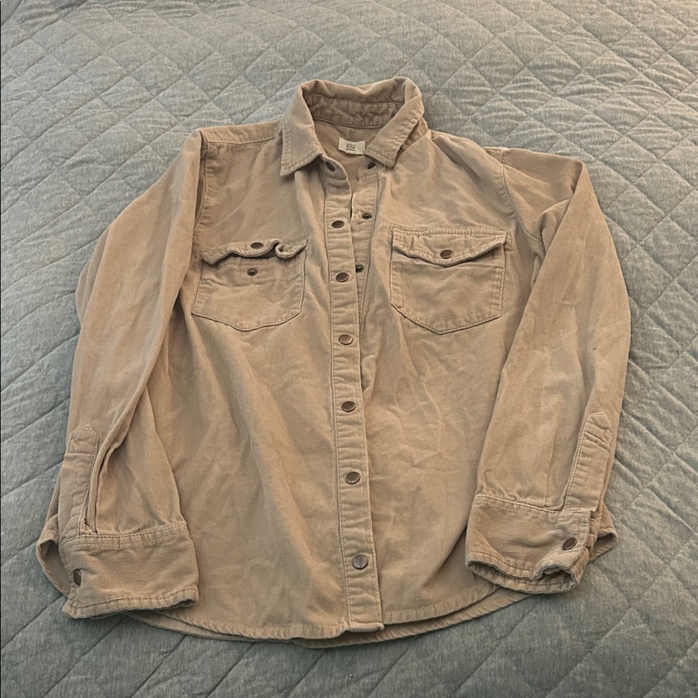 Women's Tan Button-Up Jacket